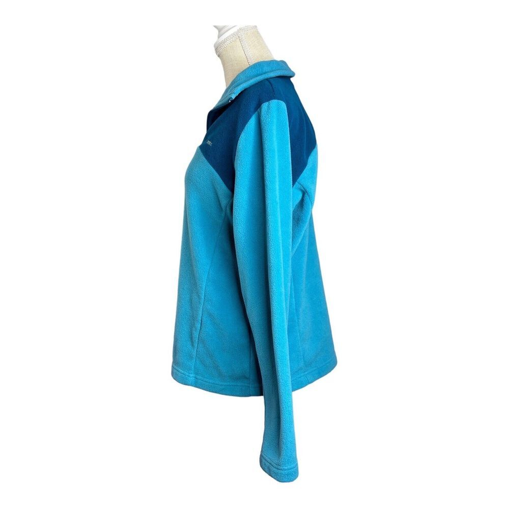 Columbia‎ Fleece womens XL Pullover 1/4 Zip two toned blue Lightweight jacket - Picture 3 of 9